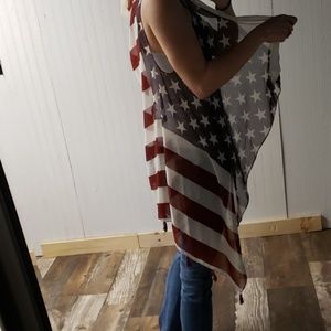 SOLD Sheer american flag shawl